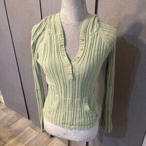 AEROPOSTALE Women's Size Medium Light Green Hooded Cardigan